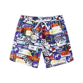 Anta Beach Shorts Men's Pure White/Basic Black/Star Purple/Racing Red