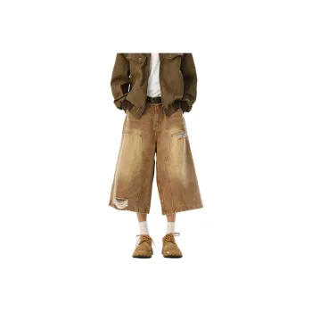 PANDA ADEVIL Denim Shorts Unisex Khaki