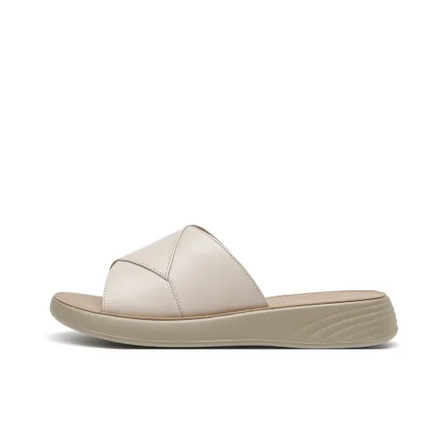 Spider King PU Polyurethane Slip Resistant Slide Slippers Women's Ecru