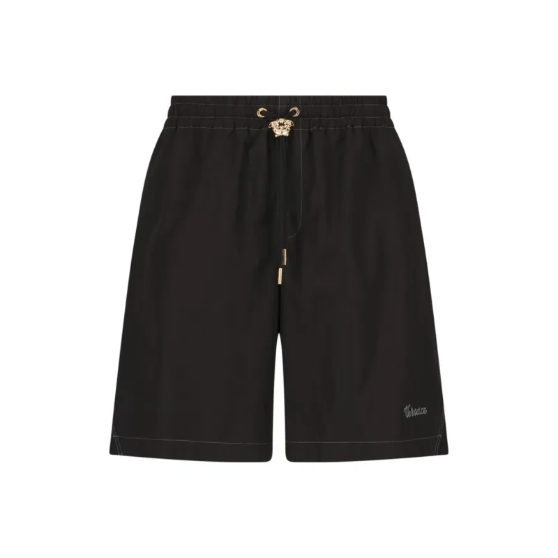 VERSACE La Colonna Embroidered Track Shorts-0