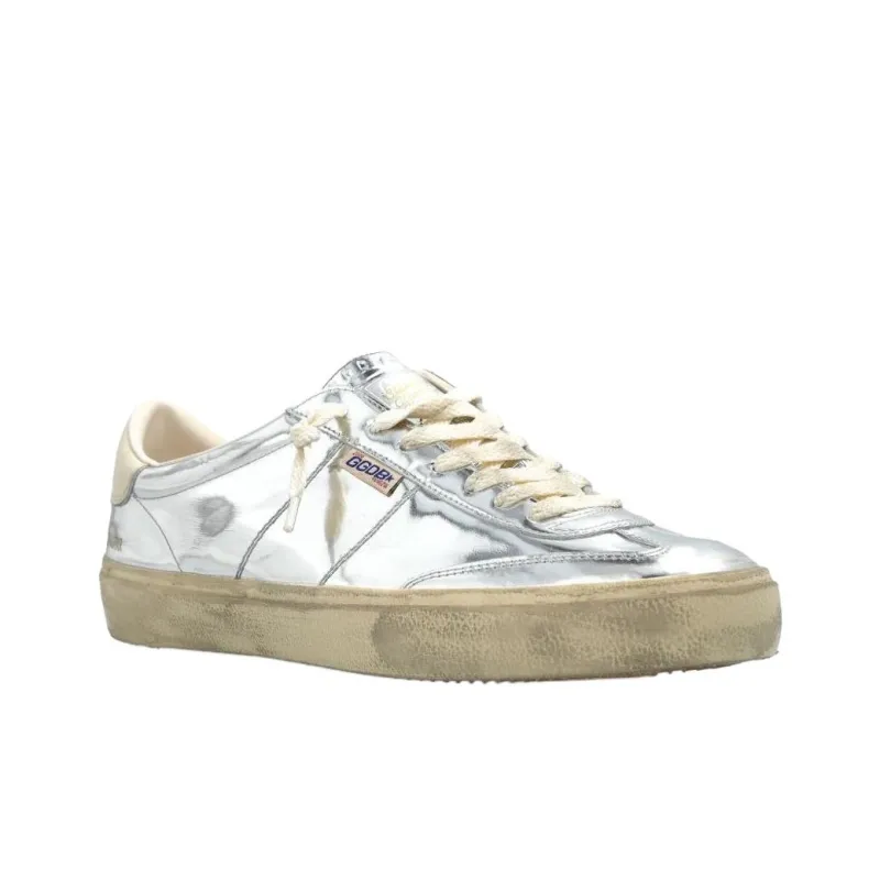 Golden Goose Low Top Skateboard Shoes Men's Silver-2