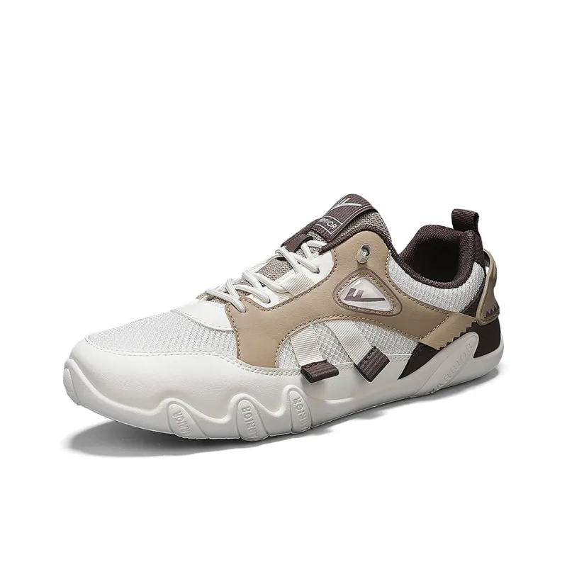 Warrior Coverage Abrasion Resistant Lightweight Breathable Slip Resistant Low Top Casual Shoes Men's Beige Khaki Brown-1