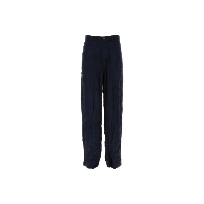 Balenciaga Crinkled Effect Baggy Trousers-0