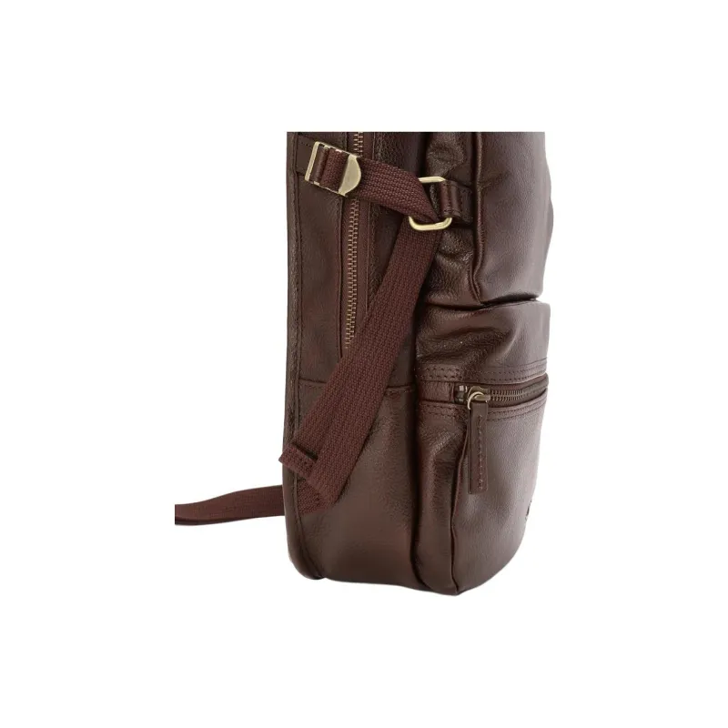 AVIREX Cow Leather One Shoulder Crossbody Bag, Sling Bag Regular Men's Dark Brown-6