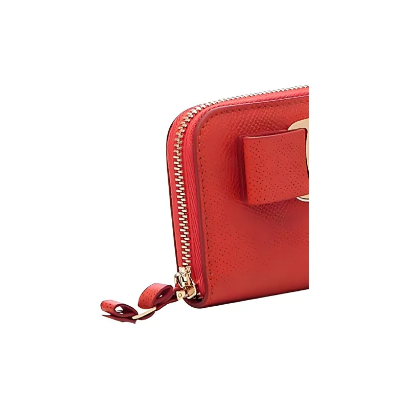 FERRAGAMO Cow Leather Wallet Women's Orange-4