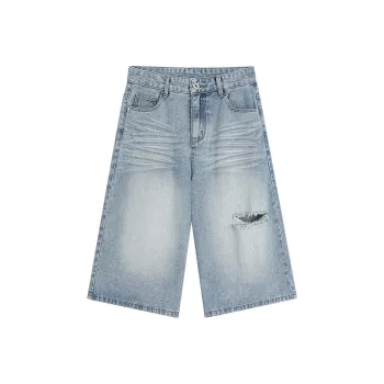 WOLF CODE Denim Shorts Unisex Blue