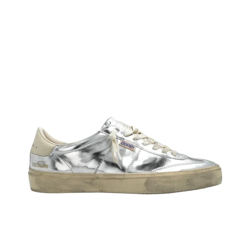 Golden Goose Low Top Skateboard Shoes Men's Silver-1