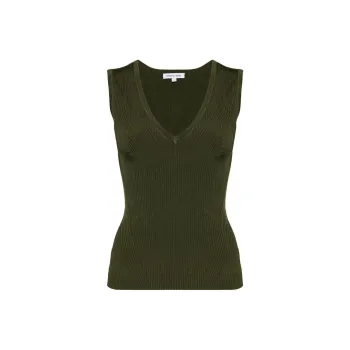 VERONICA BEARD Ribbed-knit Tank Top