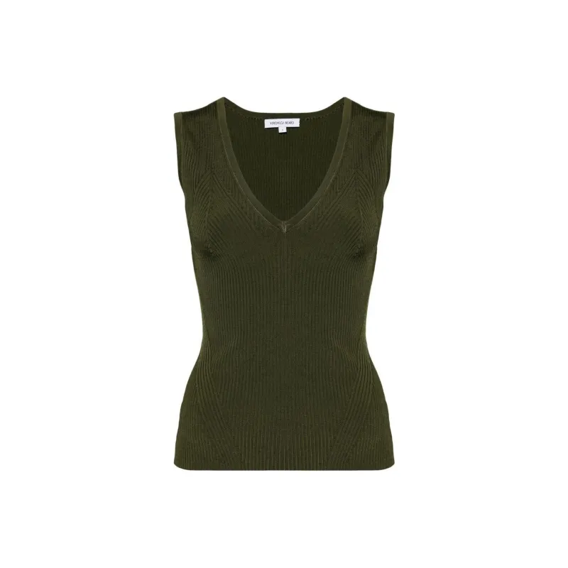 VERONICA BEARD Ribbed-knit Tank Top-0