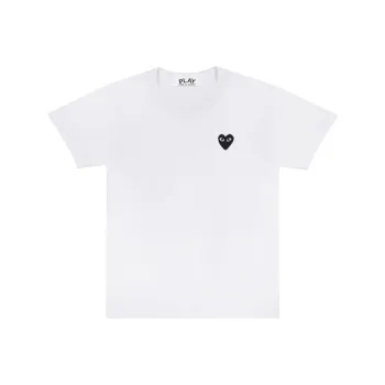 Comme Des Garcons Play Women's Black Emblem T Shirt White/Black SS22