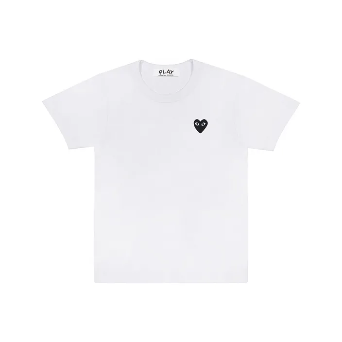 Comme Des Garcons Play Women's Black Emblem T Shirt White/Black SS22-0
