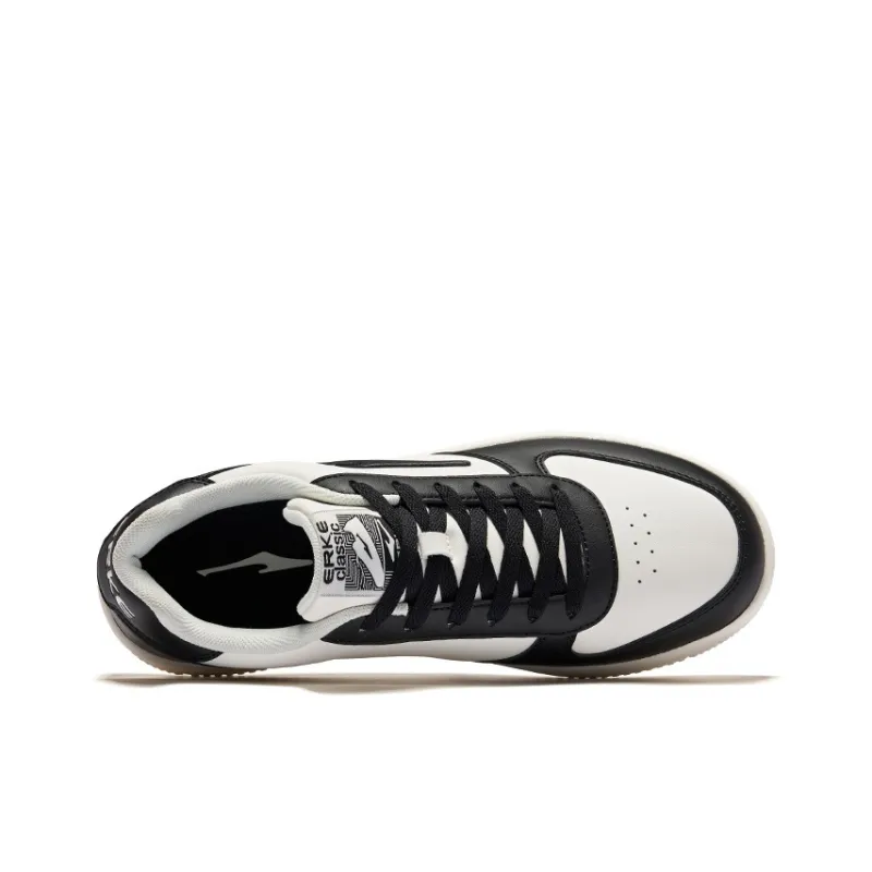 Erke Skateboard Coverage, Cushioning, Lightweight Low Top Skateboard Shoes Men's White Black-2