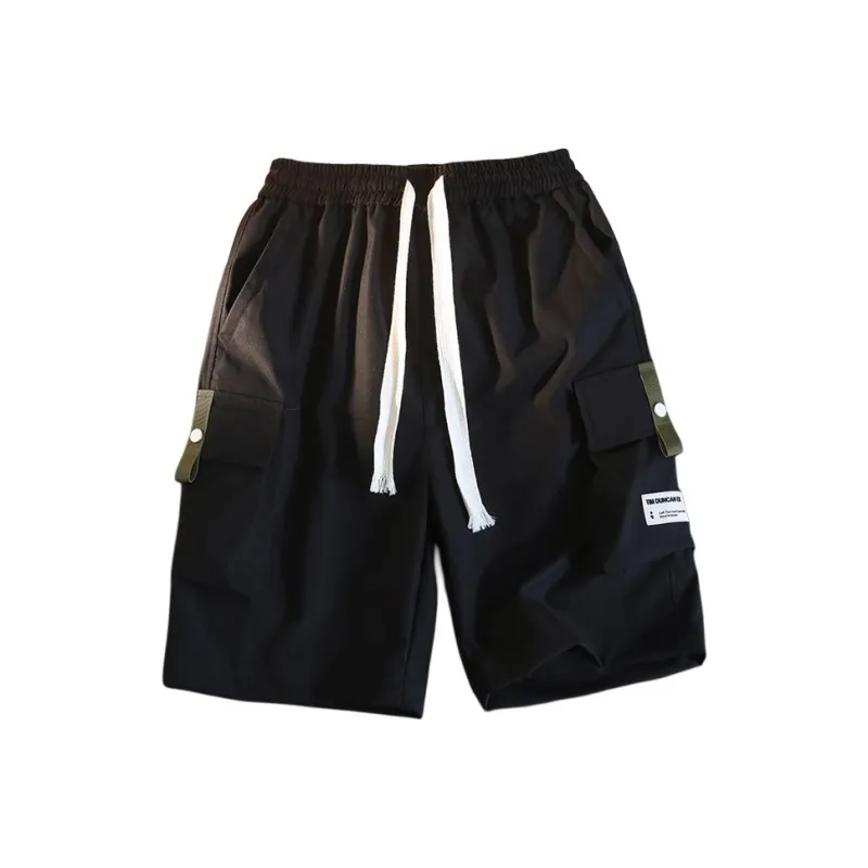 GROW DATE Cargo Shorts Unisex Black-0
