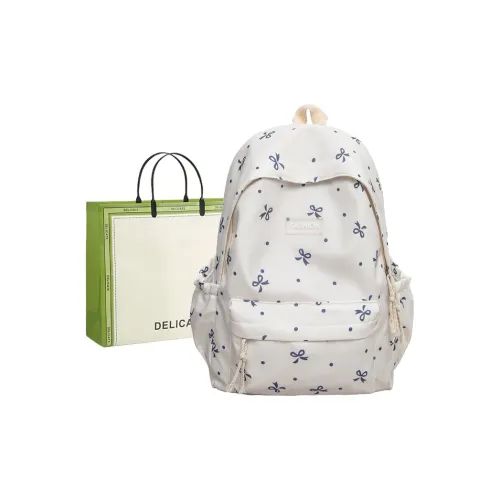 Buffini Nylon Backpack Regular Women's White Blue/White Red Flower/White Black Flower/Black/Purple