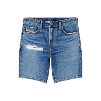 DIESEL D Fin Distressed Denim Shorts