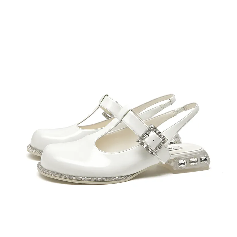SHOESZOOO Casual Single Shoes 3cm Women's Sunset Warm White-1