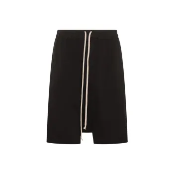 RICK OWENS Drop crotch Cotton Shorts