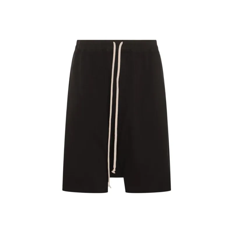 RICK OWENS Drkshdw Drop crotch Cotton Shorts-0