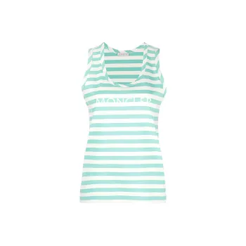 Moncler Logo Printed Scoopneck Striped Tank Top