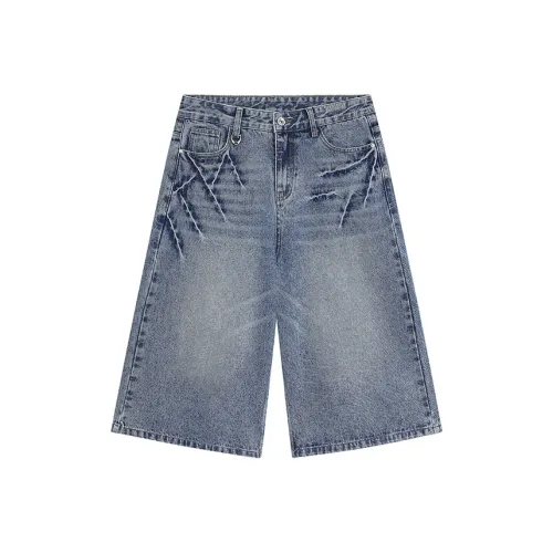 WOLF CODE Denim Shorts Unisex Blue