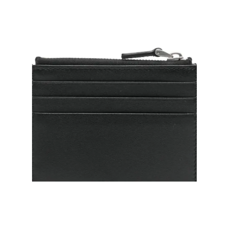 Valentino Leather Card Holder Men's Black-4