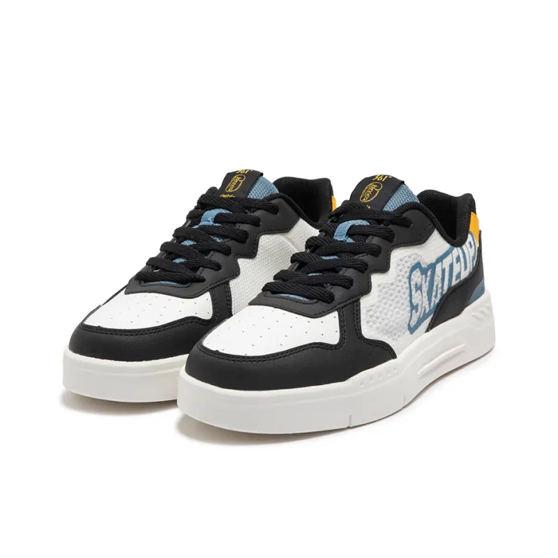 361° Abrasion Resistant Low Top Skateboard Shoes Men's Black White-2