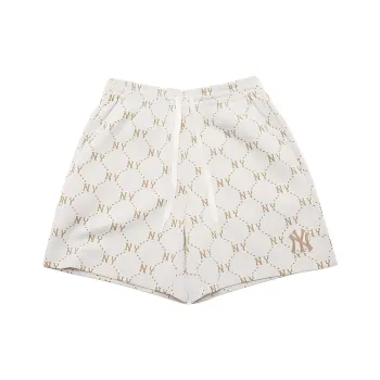 MLB Diamond Monogram Casual Shorts Unisex Cream