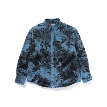 A BATHING APE Destoryed Bleach Bathing Ape Logo L/S Shirt