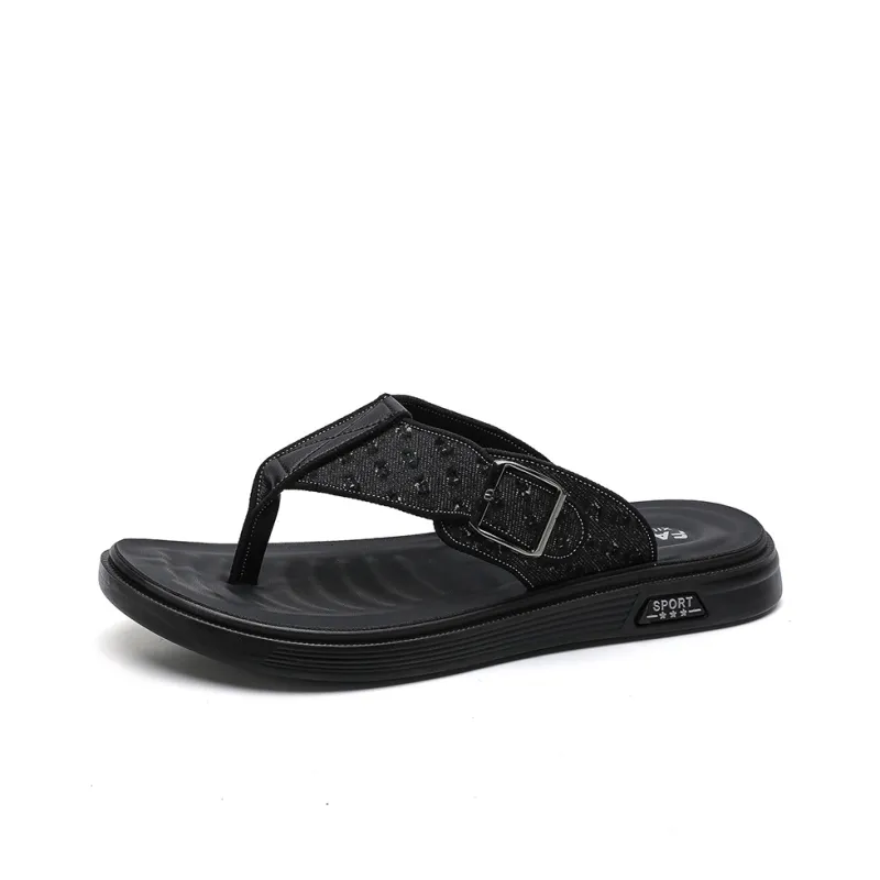 Shiozawa Rubber Sole Stitching Quick Dry Flip Flops Men's-1