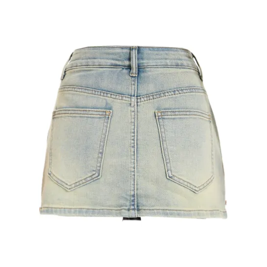 ZXZA Denim Short Skirts Women's Vintage Blue-1