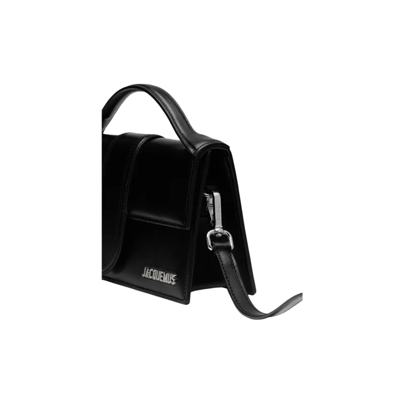 Jacquemus Le Bambino Cow Leather One Shoulder Handbag Large Size Women's Black-3