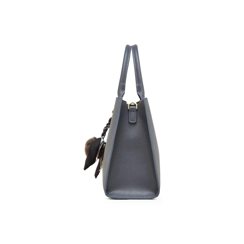PIERRE CARDIN Split Cow Leather Handbag, Shoulder Bag, Crossbody Bag Regular Women's Blue/Beige/Milk Tea-4