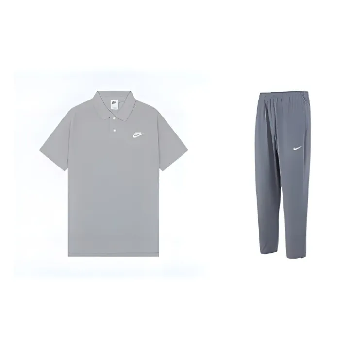 Nike Casual Sportswear Men Gray Top+Gray Pants-0