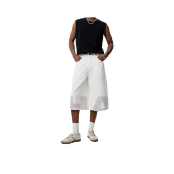 AHAH Denim Shorts Men White