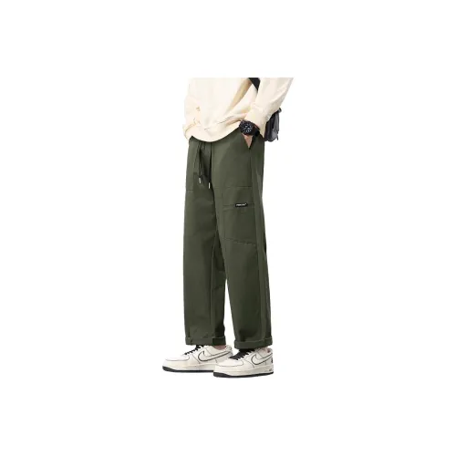 RENBEN Casual Pants Unisex Army Green