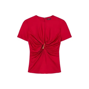 VERSACE Safety Pin Gathered Top