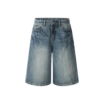NEVER RULE Denim Shorts Unisex Blue