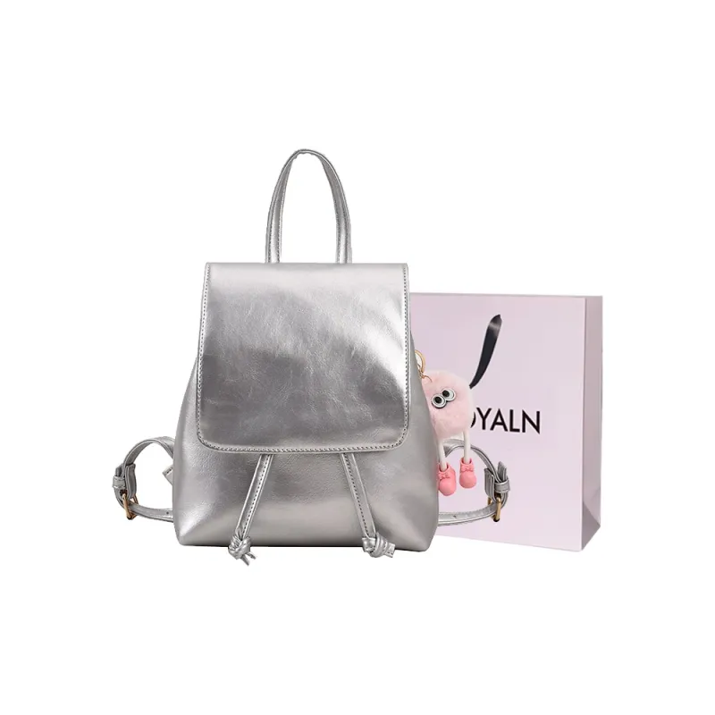 LOUIS ROYALN PU Backpack Regular Women's Brown/Silver/Black/White/Pink-2