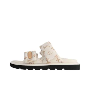 LOUIS VUITTON Pool Pillow Comfort Slip Resistant Slide Slippers Women's White