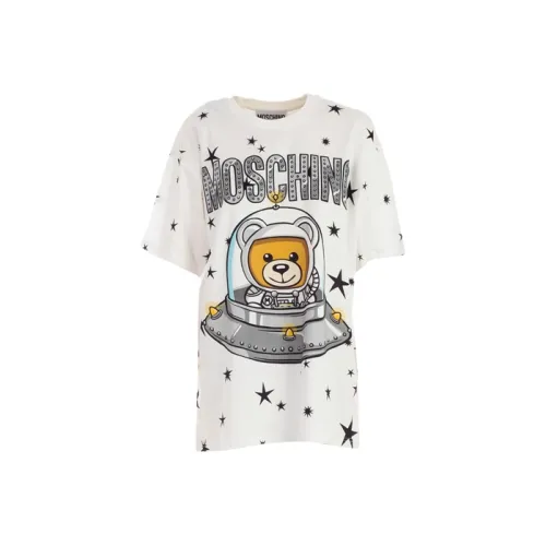 MOSCHINO Drop Shoulder Sleeve T Shirt Women's White
