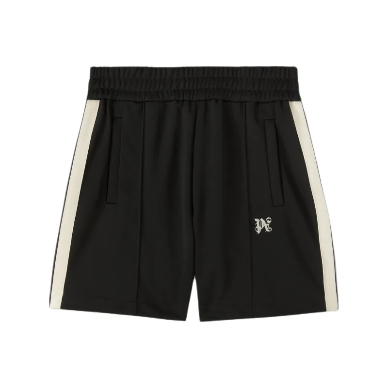 PALM ANGELS Logo Embroidered Sweat Shorts-0