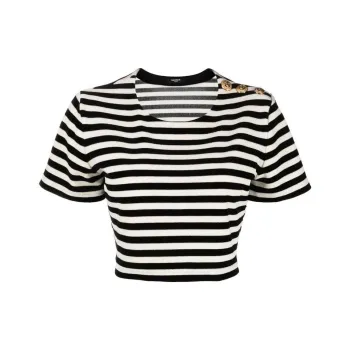 BALMAIN Crop Top Women's Black White