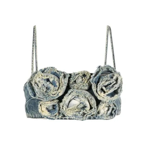 Blumarine X Modes Exclusive Capsule Rose Denim Crop Top