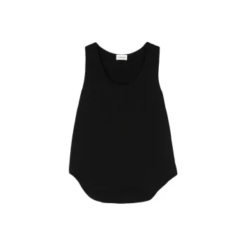 PAROSH Curved hem Tank Top