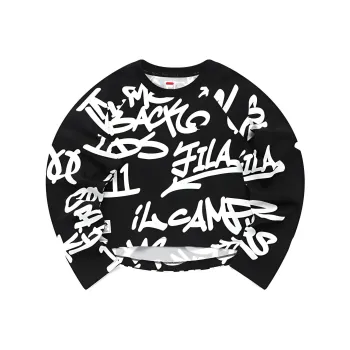 FILA FUSION Crop Tops Women's Black Base With Baymax