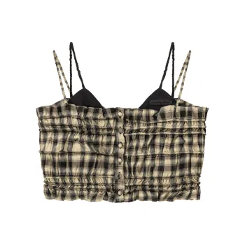 CHUU Tank Tops Women's Black Plaid