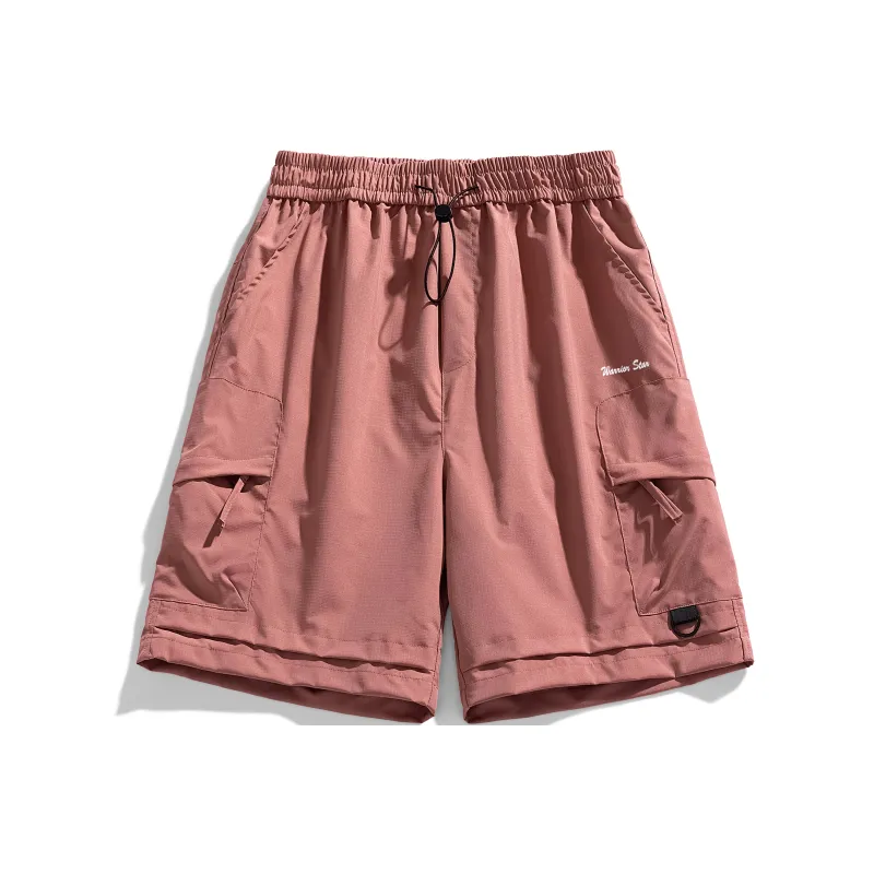 Warrior Huichao Riding The Wind Collection Cargo Shorts Unisex Light Red-0
