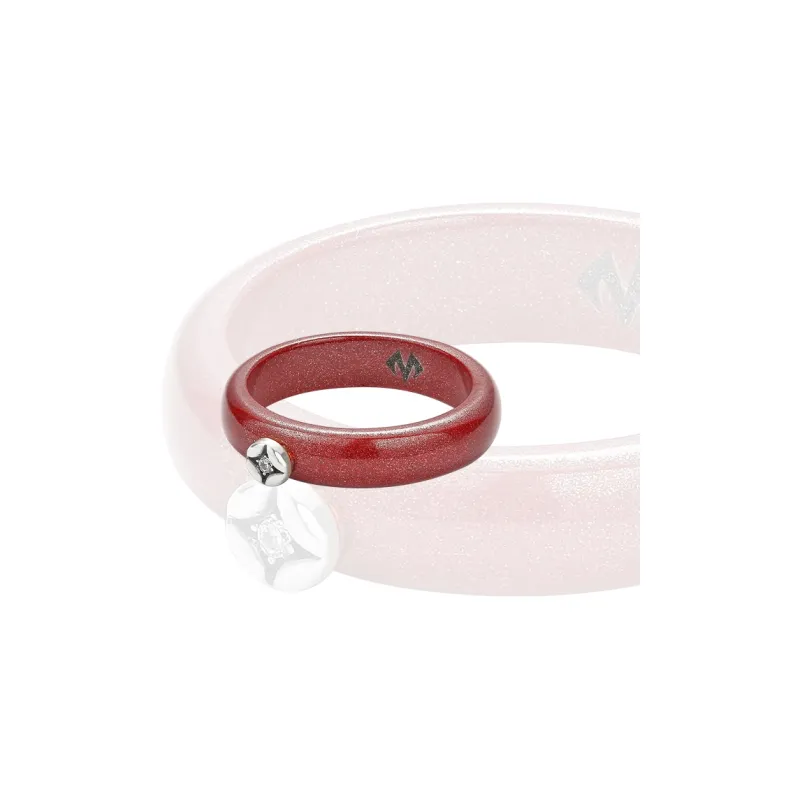 BABAMA Reconstructed Cinnabar Rings Unisex-6
