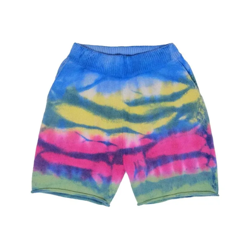 The Elder Statesman Frank Striped Cashmere Shorts-0