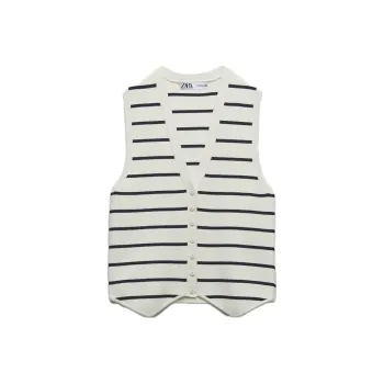 ZARA Tank Tops Women's Nude/Sea Blue